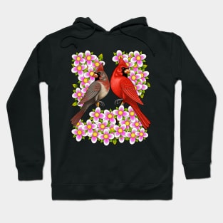 Red Cardinal dogwood flower North Carolina Virginia Hoodie